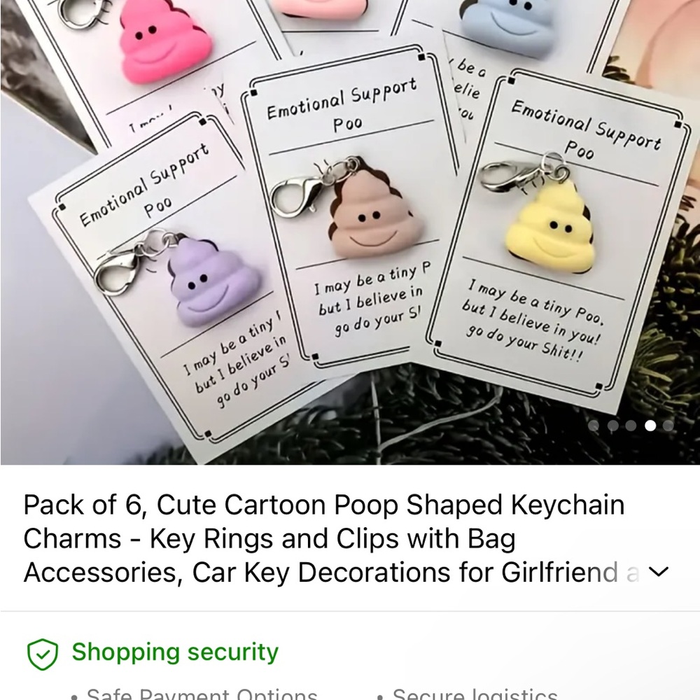 Emotional Support Poo Keychain Set - Multicolor - Picture 4 of 5